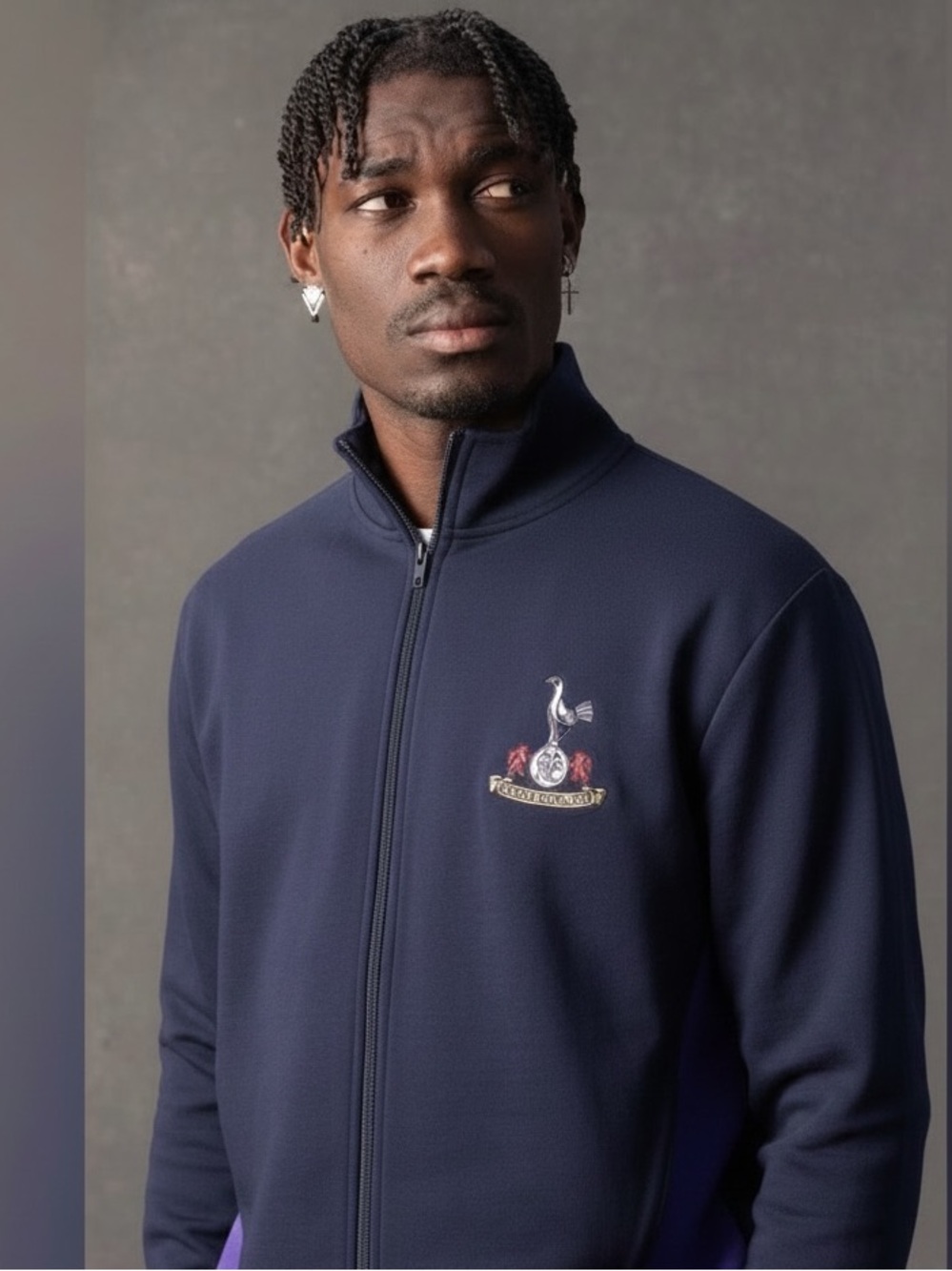 tottenham hotspur Spurs Mens Retro Crest Full Zip Sweatshirt